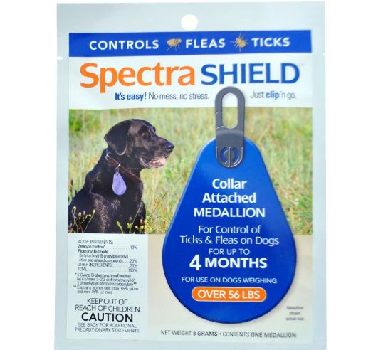 Spectra Shield Flea and Tick Collar Attached Medallion for Dogs Over 56 Pounds