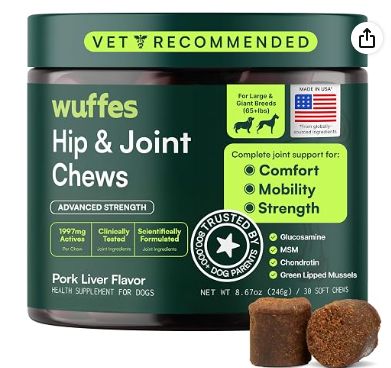 Wuffles Dog Advanced Hip &amp; Joint Support Large Chews 25ct