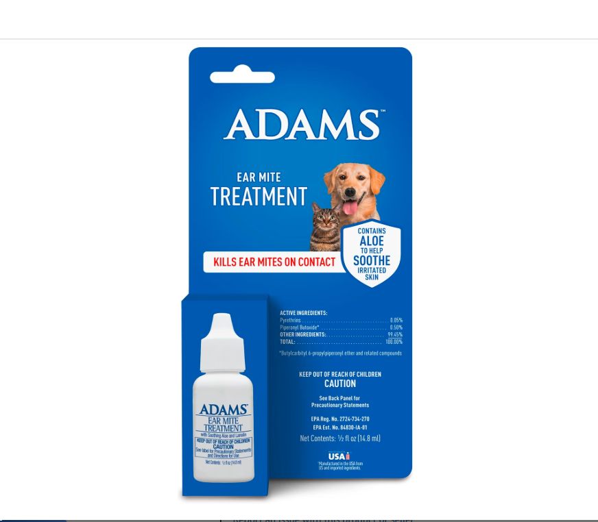 Adams Ear Mite Treatment - 0.5 oz