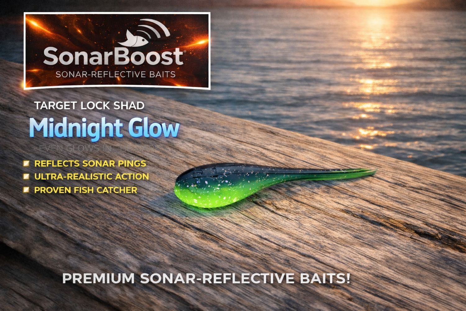 Sonar Shad- Midnight Glow Length 2.2 inches