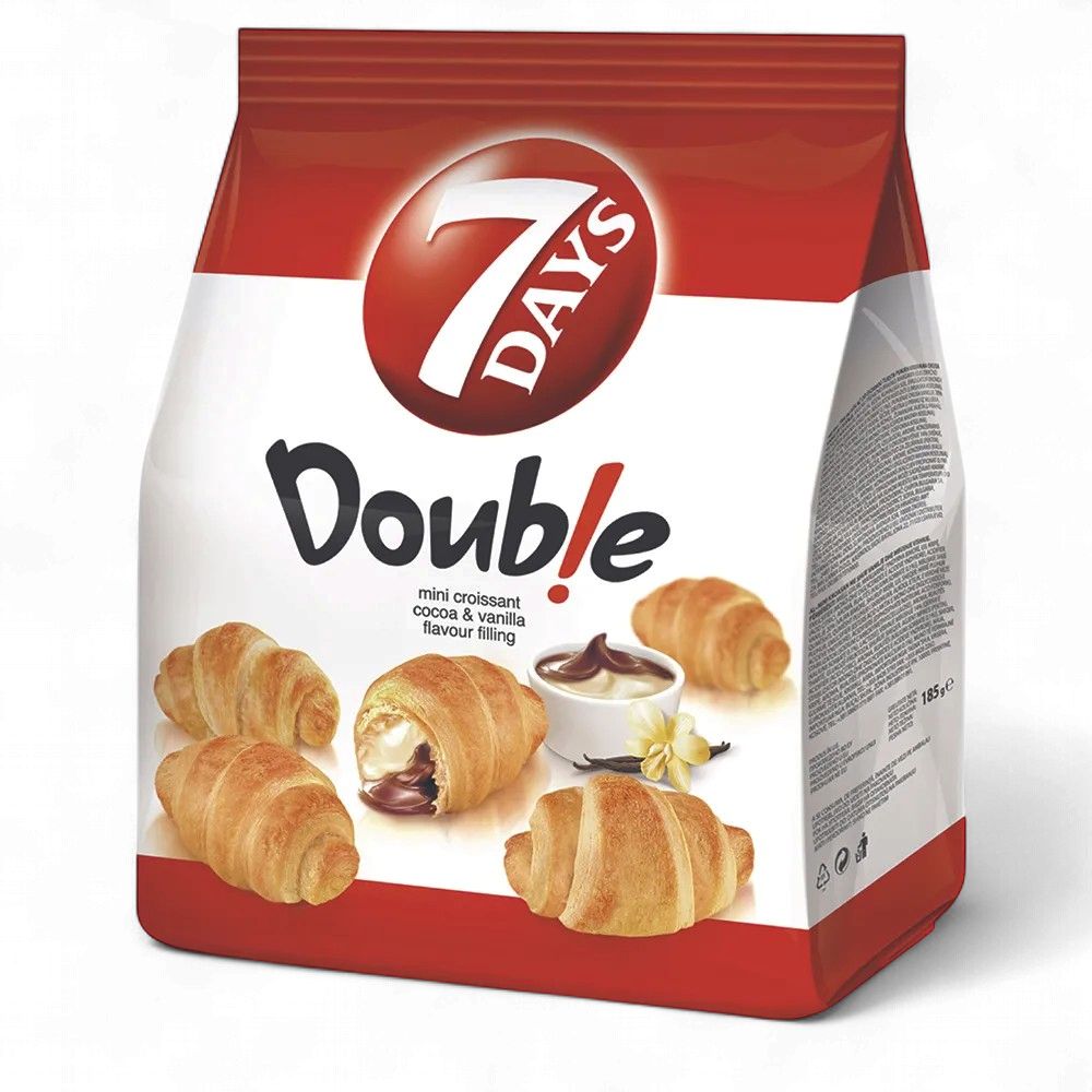 185 G CROISSANT CACAO SI VANILIE DUBLU MINI 7 DAYS