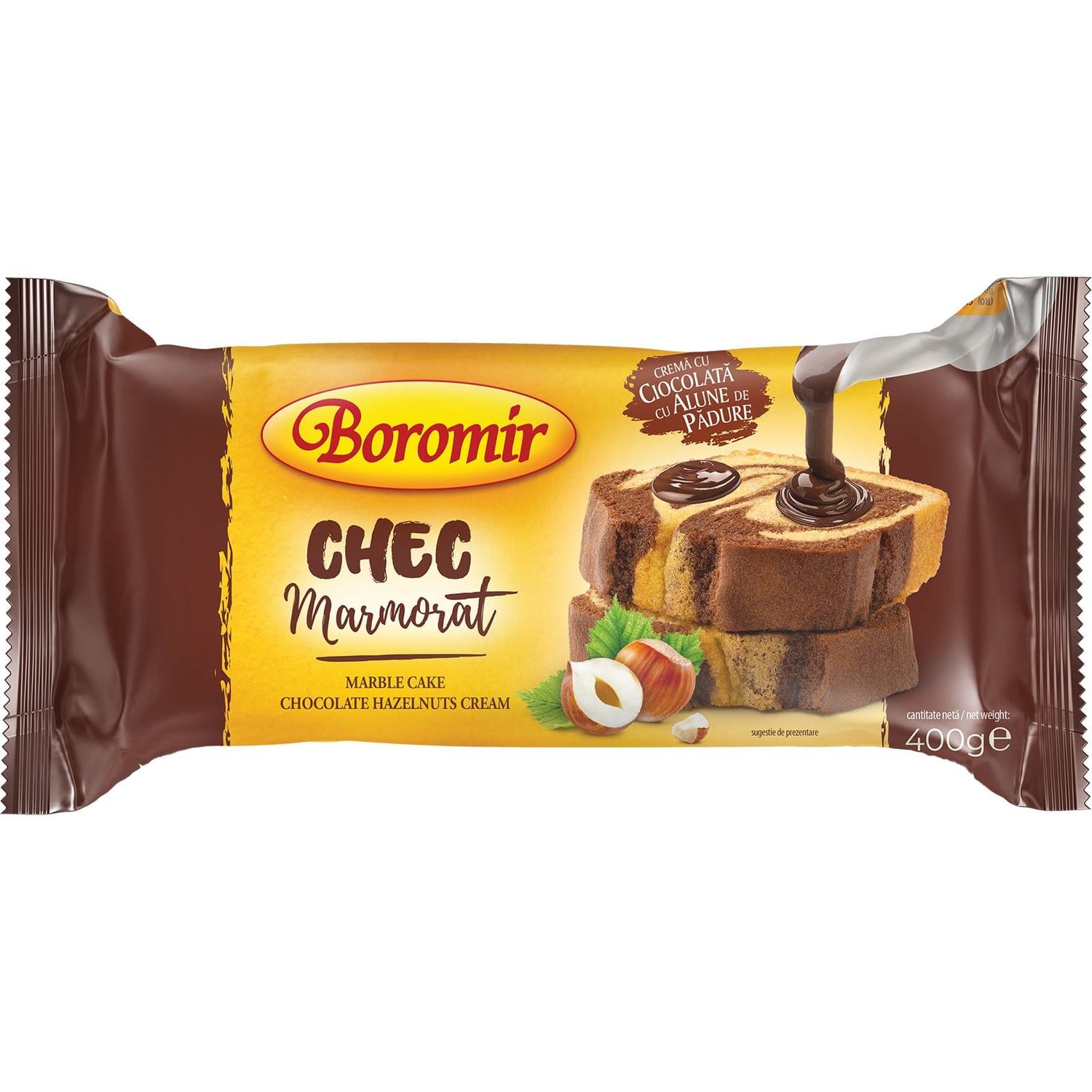 Boromir Chec Marmorat crema cioc. cu alune 400g