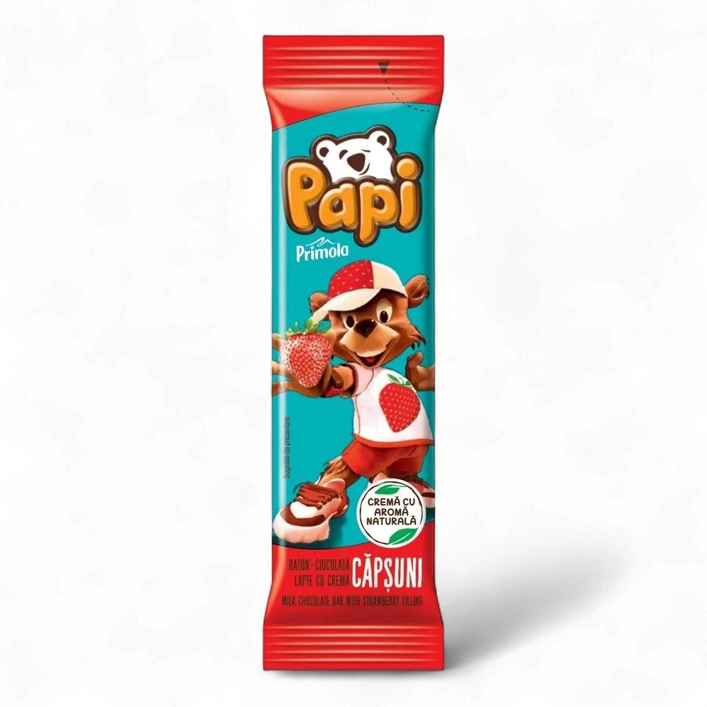 27.5 G BATON CREMA DE CAPSUNI PAPI PRIMOLA