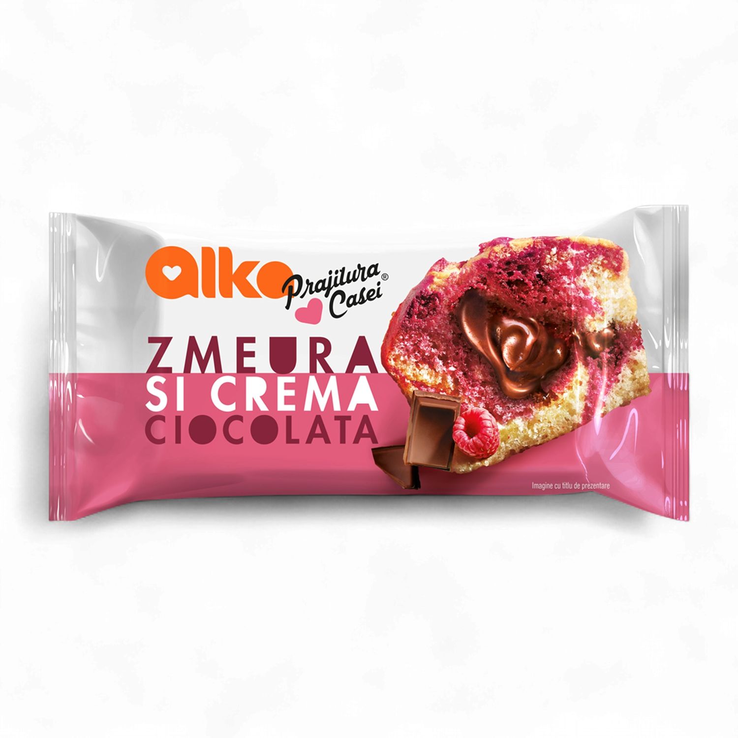 300G ALKA PRAJITURA CASEI CU ZMEURA SI CREMA DE CIOCOLATA