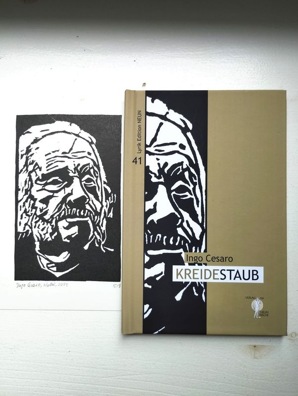 Kreidestaub - hardcover mit Original-Linolschnitt