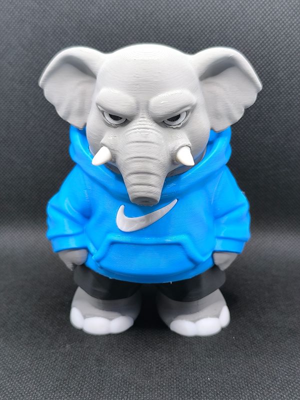 Elefant Figur mit Nike  Hoody 