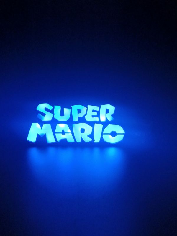 Super Mario Schild mit Led Beleuchtung