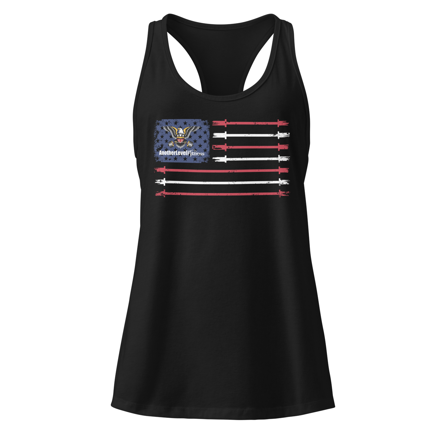 Barbell Flag - Women's Ideal Racerback Fitted Tank