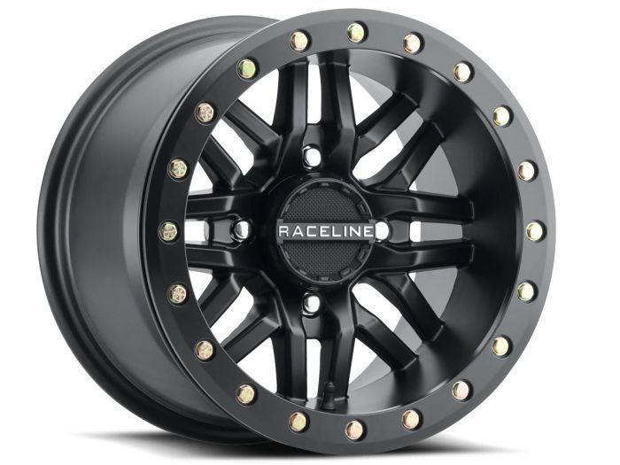 Raceline A91 Ryno Beadlock Wheel, Bolt Pattern (Offset): 4/137 (5+2), Color: Black, Size: 14x7