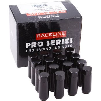 Raceline Pro Series "Military" Lug Nuts (M12x1.50) Black