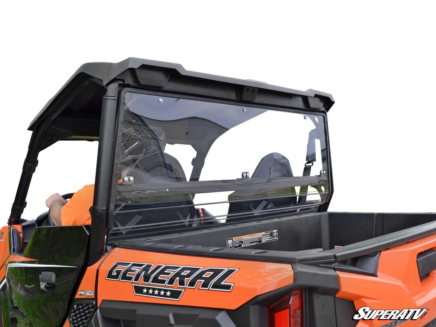 SuperATV Rear Windshield - Polaris General XP 1000, Type: Clear