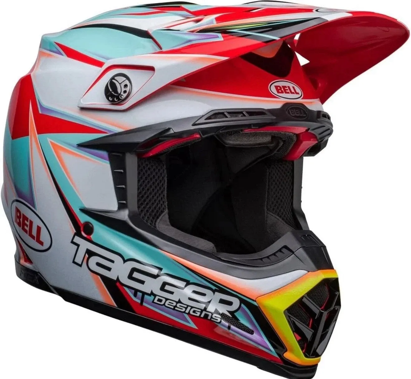 Bell Moto-9S Flex Helmet - Tagger Edge White/Aqua - Small