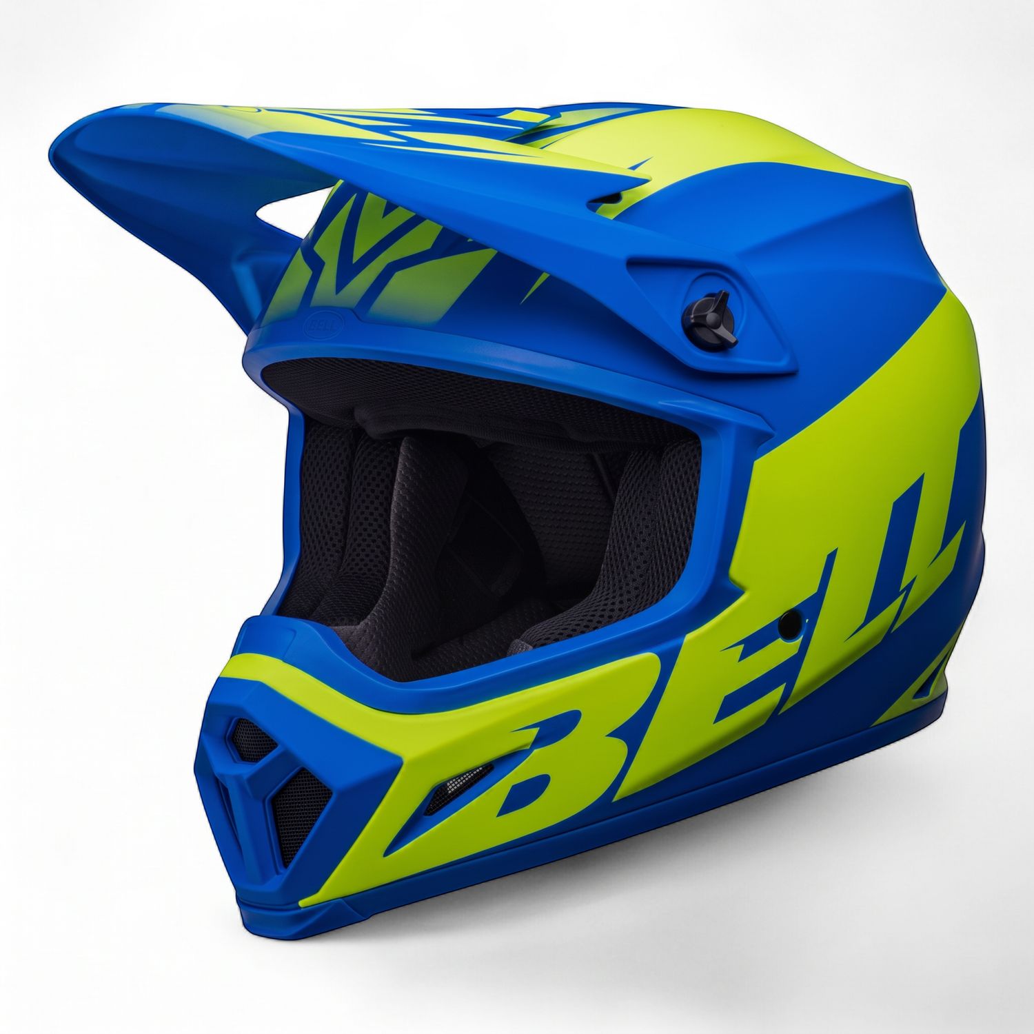 Bell MX-9 MIPS Helmet - Disrupt Matte Blue/Hi-Viz Yellow - Large