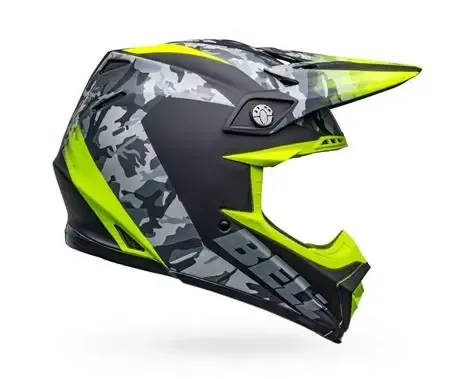 Bell Moto-9 MIPS Helmet - Matte Black Camo Hi-Viz Yellow - Small