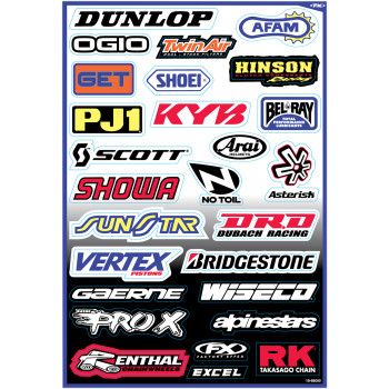 Factory Effex Sponsor Sticker Sheets, Style: Sponsor Kit A