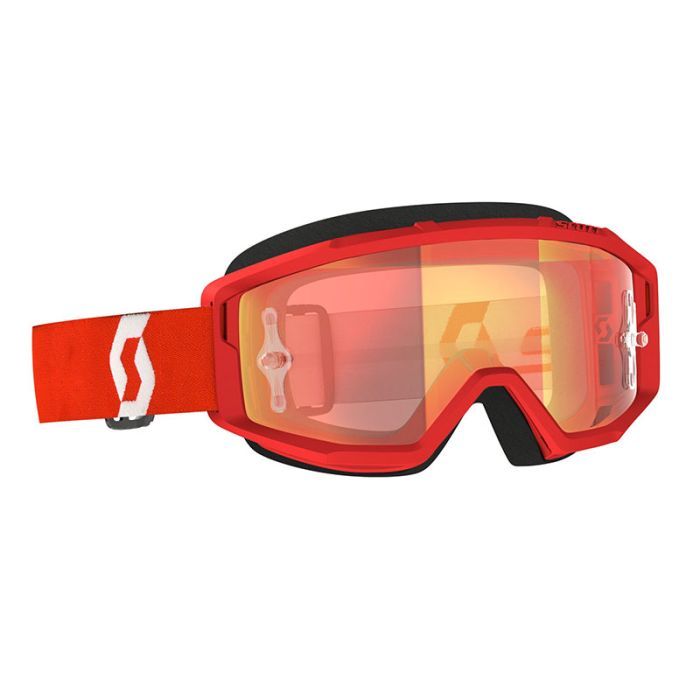 Scott Primal Goggle, Color: Red/White (Orange Chrome Works Lens)
