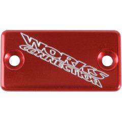 Works Connection Brake Cover Billet Front - Red - 21-025