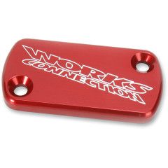 Works Connection Brake Cover Billet Front - Red - 21-015