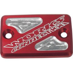 Works Connection Brake Cover Billet Front - Red - 21-205