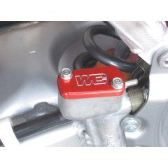 Works Connection Brake Cover Billet Rear - Red - 21-605