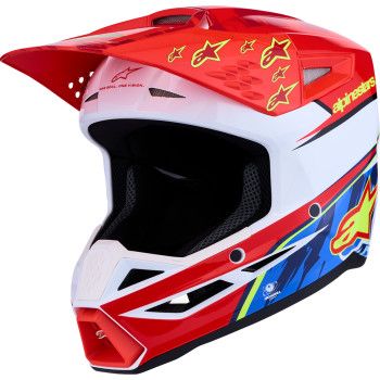 Alpinestars SM3 Falcon Helmet, Color: Red Fluo/White/Blue/Yellow Fluo, Size: Small