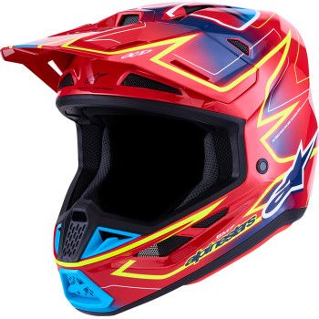 Alpinestars SM-7 Cast Helmet - Red/Yellow Fluo/Blue