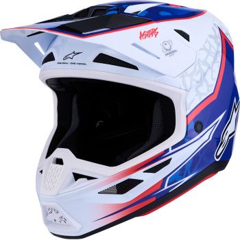 Alpinestars SM-7 Blaster Helmet, Color: White/Blue/Red, Size: Small