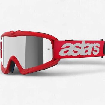 Alpinestars Youth Vision Goggle, Color: Red (Silver Mirror Lens), Style: Blaze