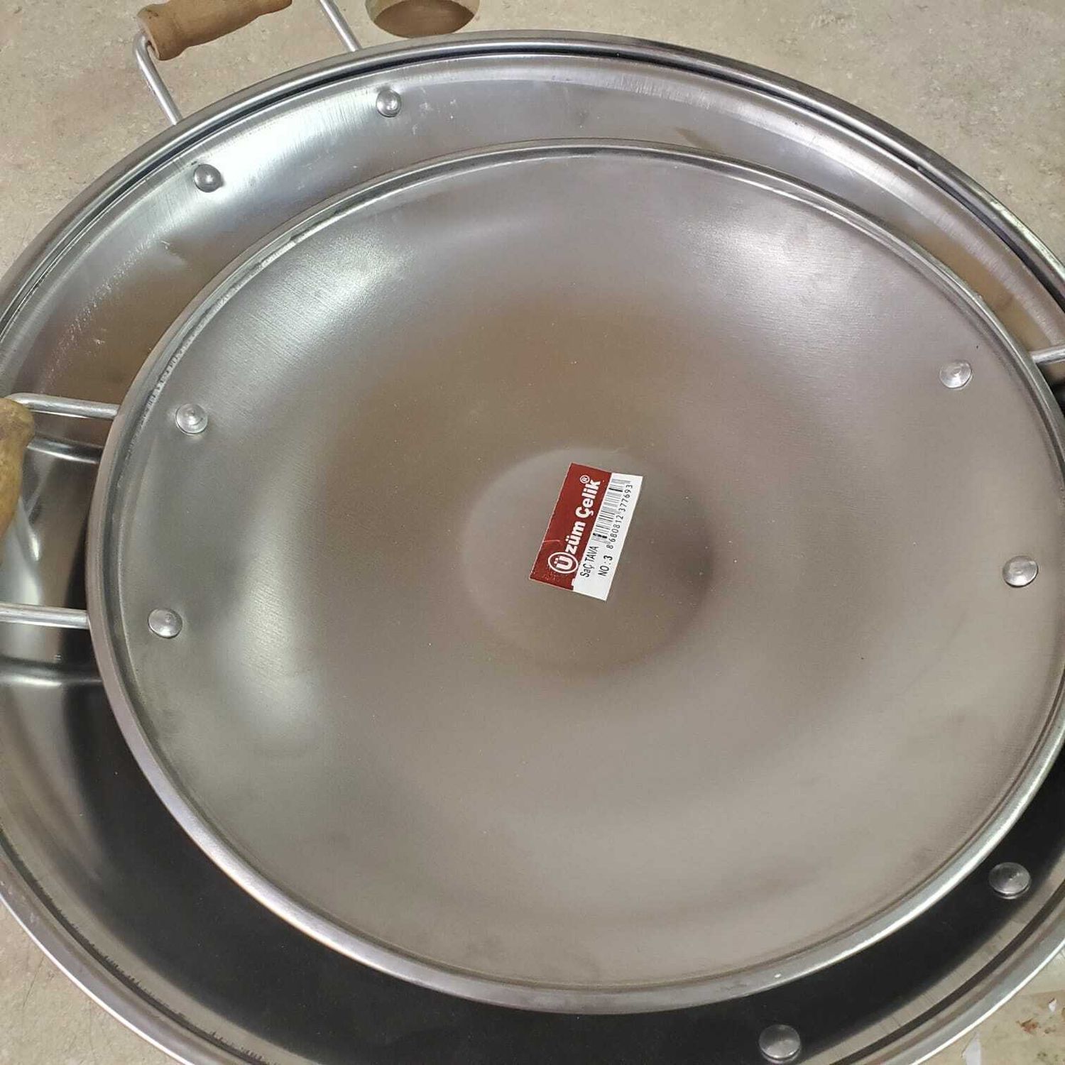 Steel Sac Kavurma Tavasi 30cm (Uzum Celik)