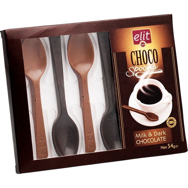 ELIT Milk &amp; Dark Chocolate Spoon 54g (6pcs)