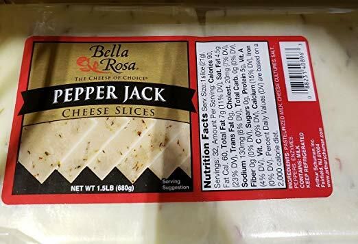 Bella Rosa Pepper Jack Cheese Slices 1.5lb