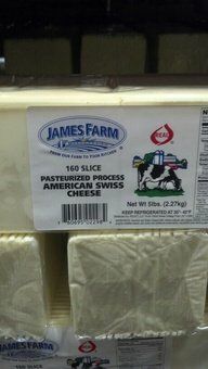 James Farm 120 Slice American Swiss Cheese 5lb