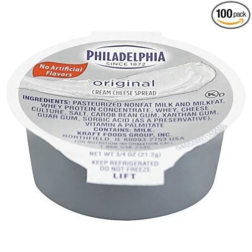 Kraft Philadelphia Original Cream Cheese Spread - Cup, 1 Ounce -- 100 Per Case