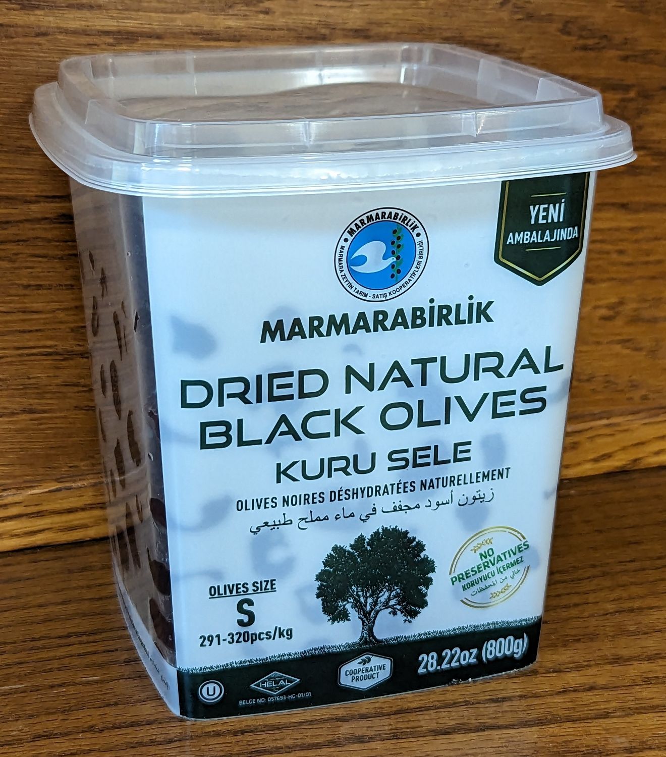 MB Marmara Birlik Black Olives S Kuru Sele Dried Sele Iri Boy 291-320 800g