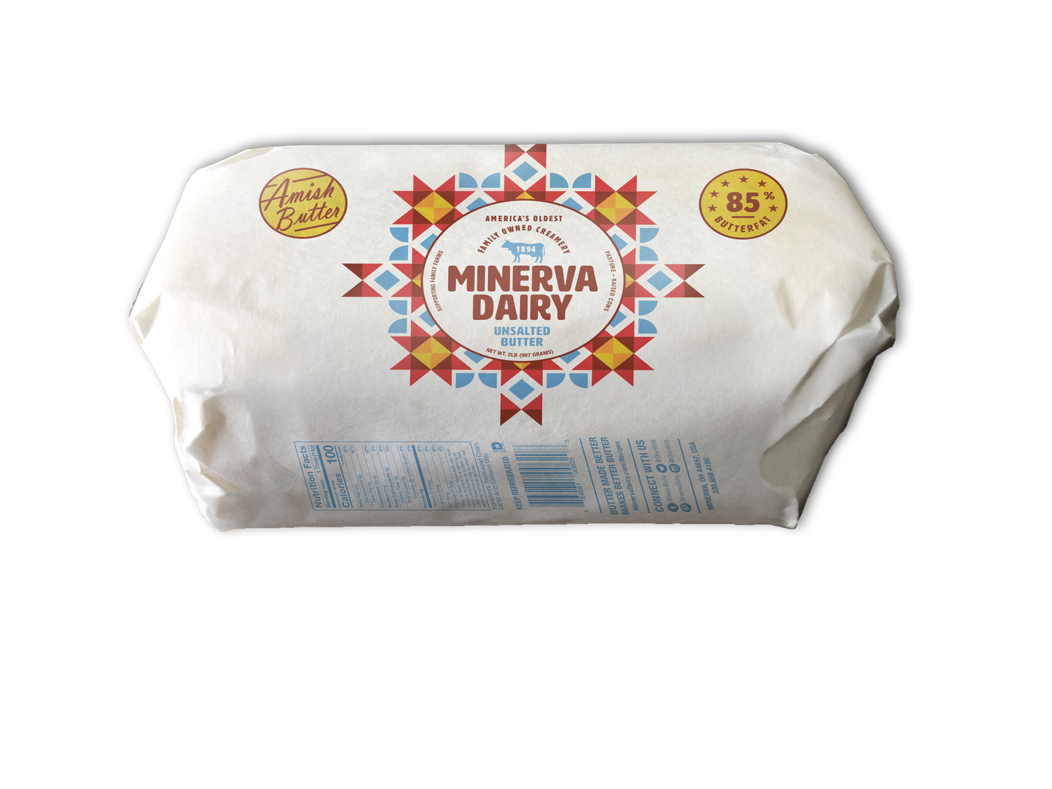 Amish Organic Roll Butter 2lb Salted / Unsalted