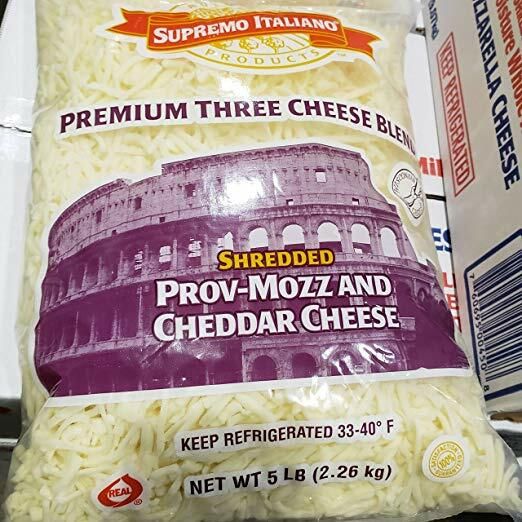 Supremo Italiano Premium Three Cheese Blend Shredded Prov-mozz &amp; Cheddar Cheese 5lb