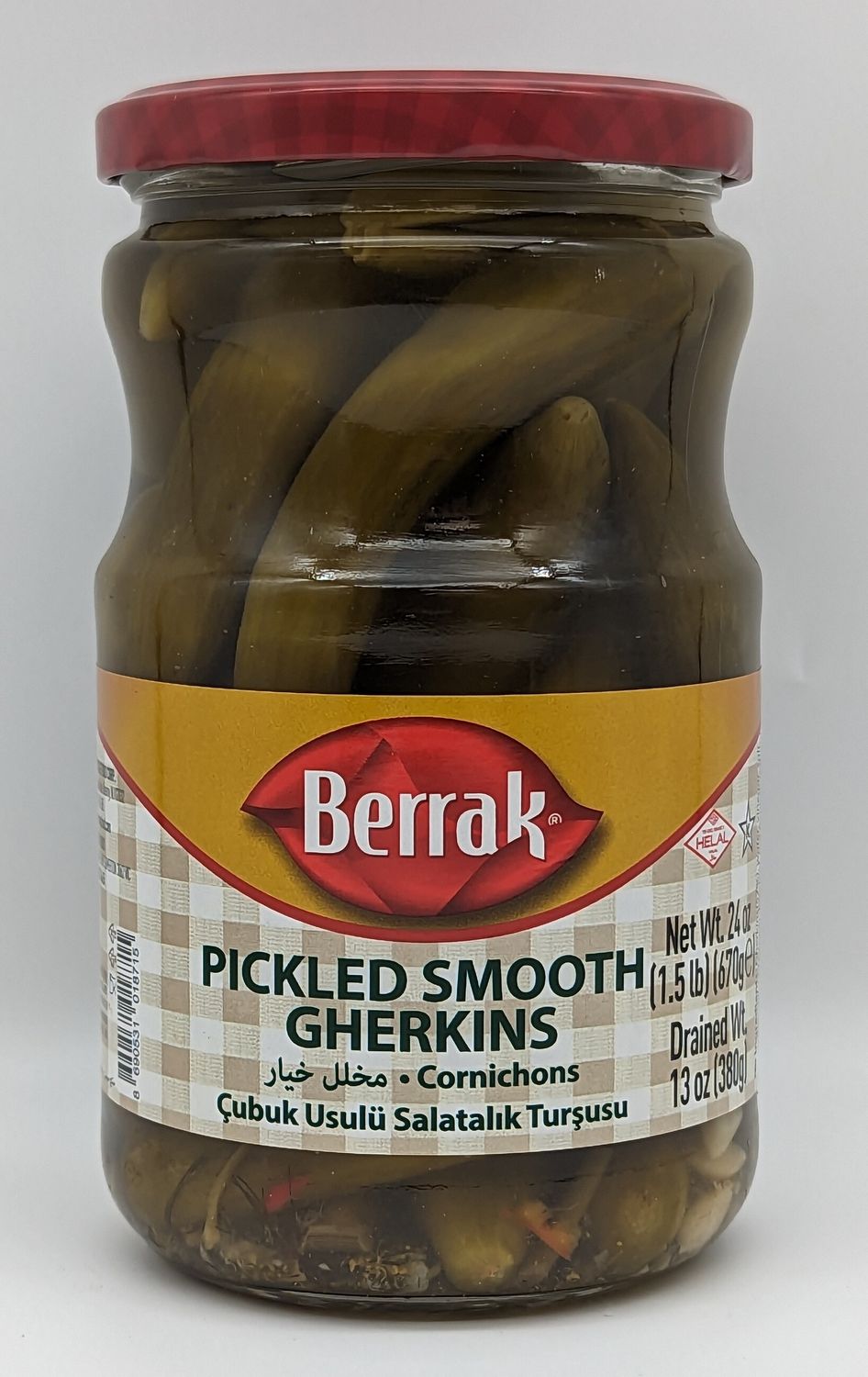 BERRAK Pickled Smooth Gherkins - Cubuk Usulu Salatalik Tursusu 720mL 670g