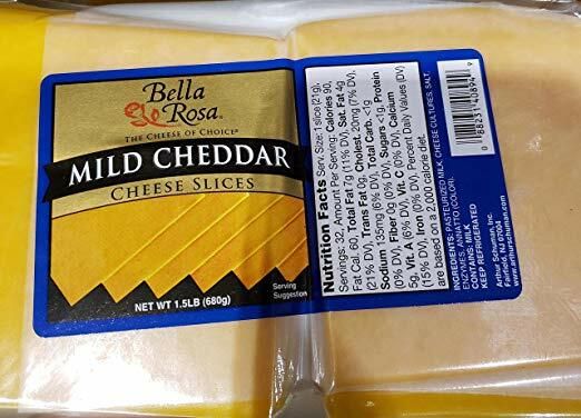 Bella Rosa Mild Cheddar Cheese Slices 1.5lb