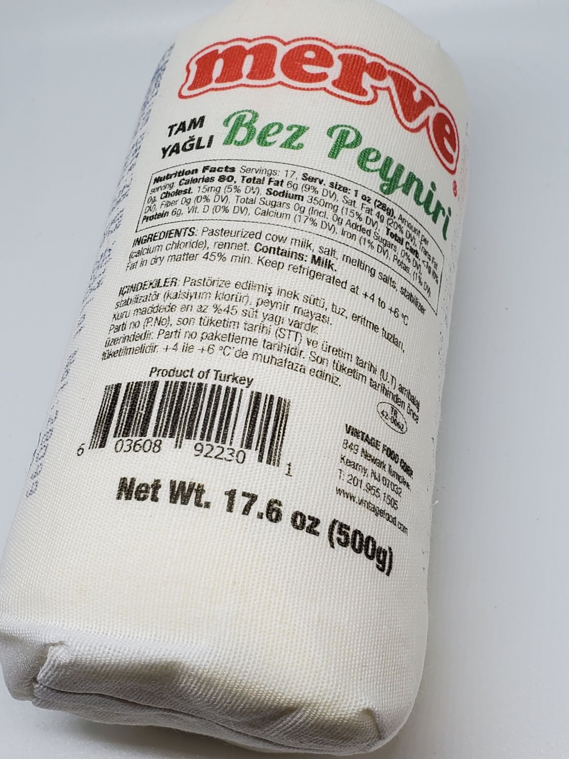 MERVE Bez Peyniri Full Fat Processed Cheese