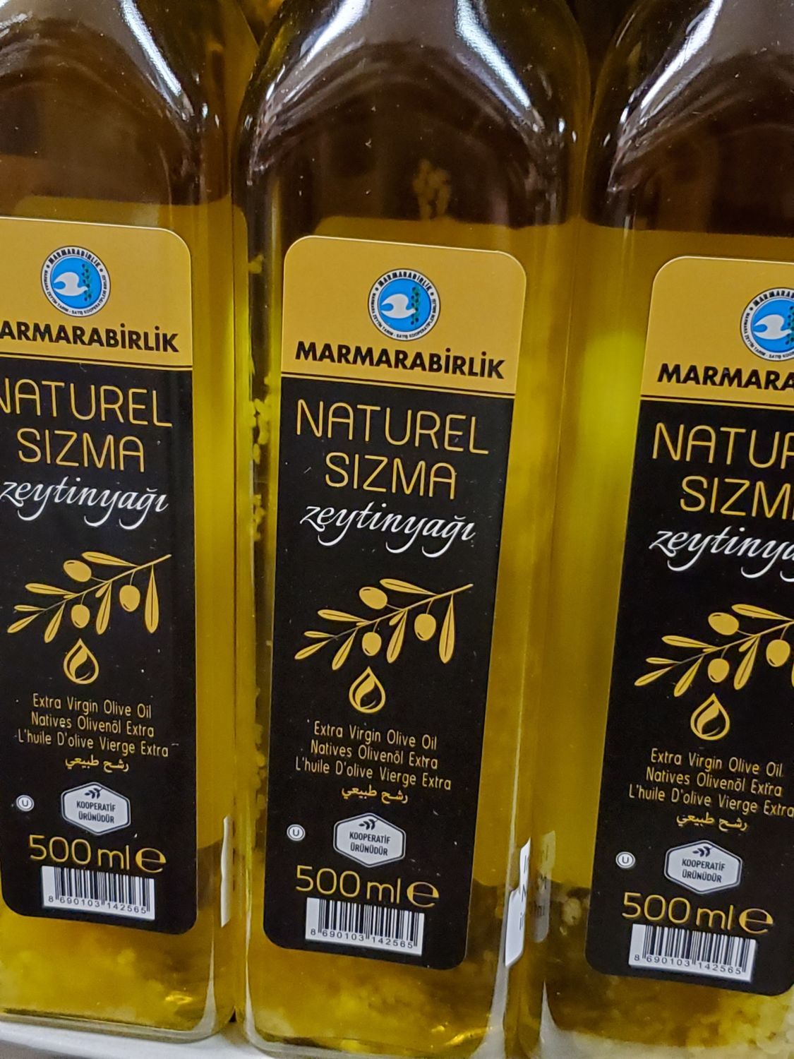 MB Marmara Birlik Naturel Sizma Olive Oil 500mL Glass
