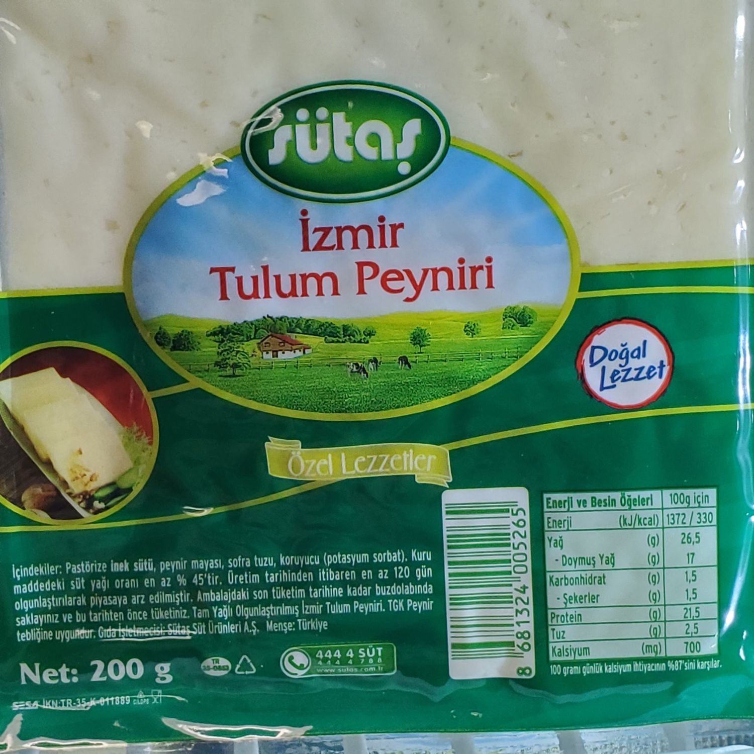 SUTAS Izmir Tulum Peynir Cheese 200g