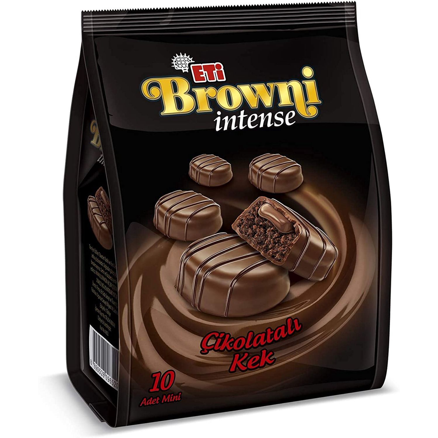 Browni Intense Mini Chocolate Cake, Brownie 10 Pieces, Gourmet Chocolate Food, Chocolate Coated Cake, Turkish Cake, Gift Chocolate Cake By Eti 160 Gr 5.6 Oz Halal