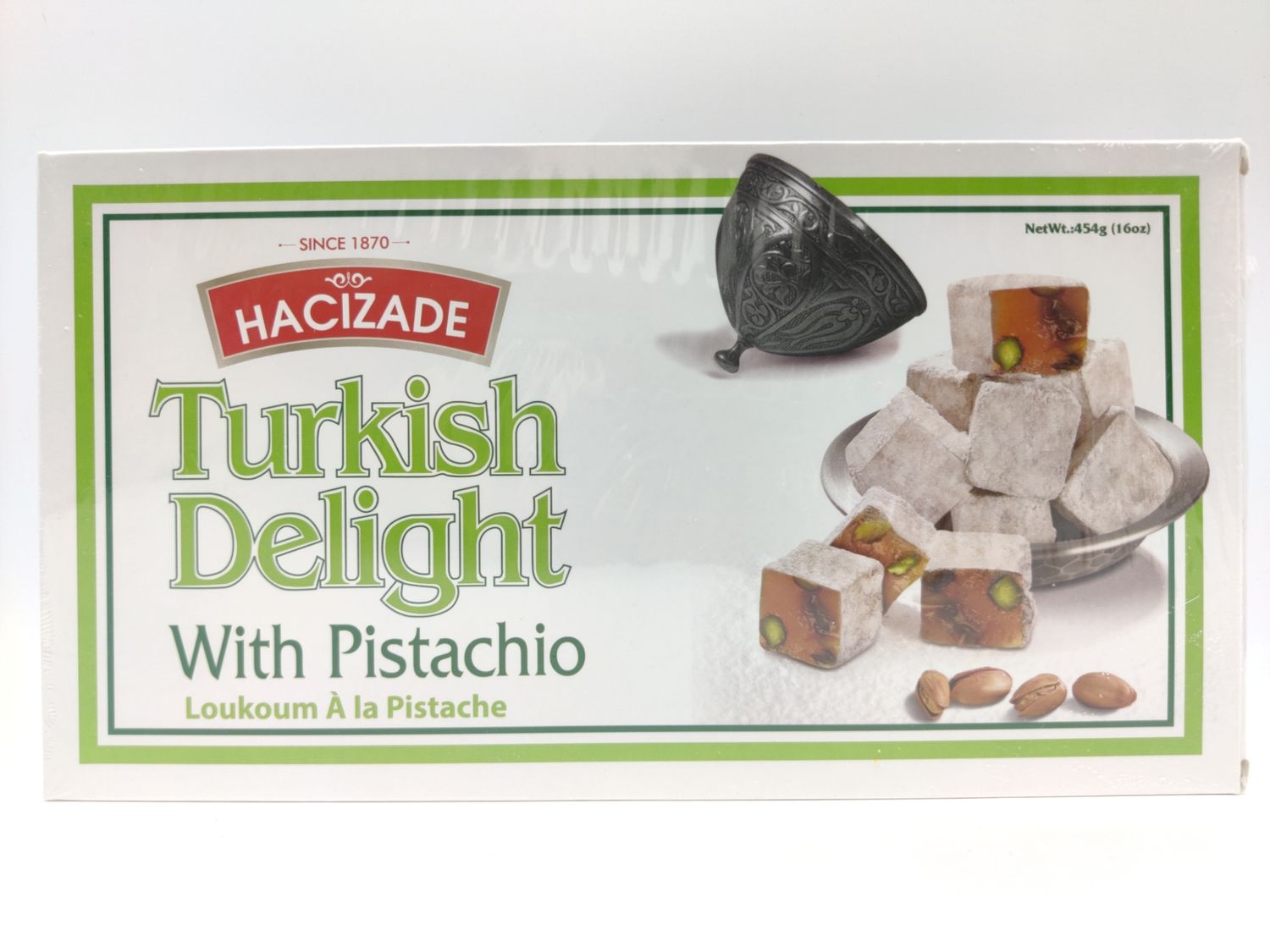 Hacizade Delight Pistachio 454g Turkish Delight With Pistachios Lokum