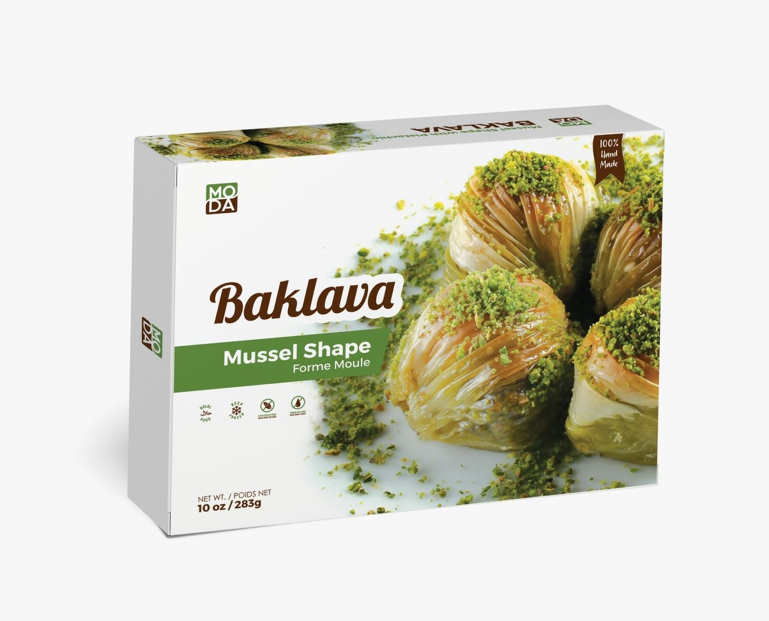 MODA Baklava Mussel Shape with Pistachio 10oz (8pcs)