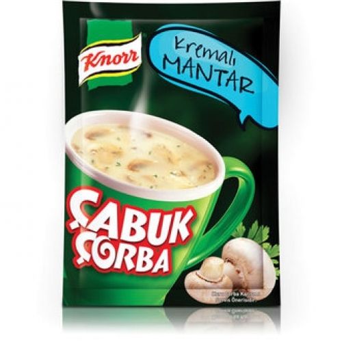 KNORR Cup Mushroom Soup With Cream Quick Serve- Cabuk Corba 19g X 4