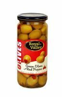 Royal Valley Green Olives With Red Pepper Glass 500cc