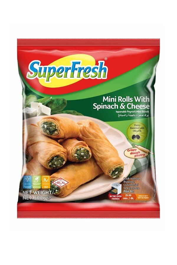 SUPERFRESH Mini Roll Borek W Spinach&amp;cheese 500g (Frozen)