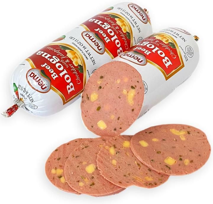 NEMA Halal Beef Bologna With Cheddar Cheese &amp; Jalapenos 1lb
