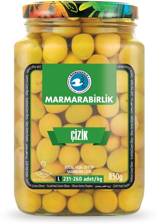 MB Marmara Birlik Green Olives M Scratched (261-290) 850g Glass