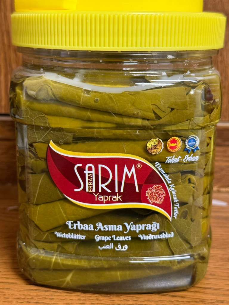 SARIM Tokat Salamura Grape Vine Leaves Product Of Turkey 500g